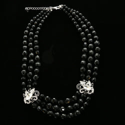 Luxury Crystal Necklace Silver/Black NWOT