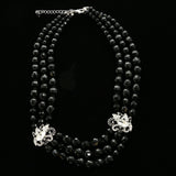 Luxury Crystal Necklace Silver/Black NWOT