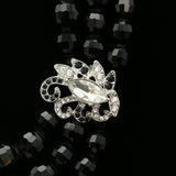 Luxury Crystal Necklace Silver/Black NWOT
