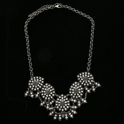 Luxury Crystal Necklace Gunmetal NWOT
