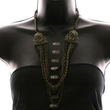 Luxury Crystal Antiqued Necklace Gold NWOT