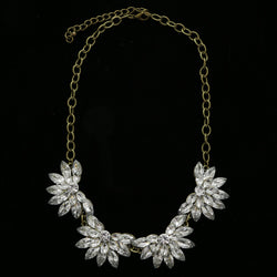 Luxury Crystal Antiqued Necklace Gold NWOT