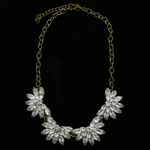 Luxury Crystal Antiqued Necklace Gold NWOT