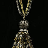 Luxury Faceted Crystal Necklace Gold & Dark-Silver NWOT