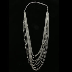 Luxury Faceted Necklace Silver/Clear NWOT