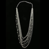 Luxury Faceted Necklace Silver/Clear NWOT