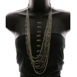 Luxury Faceted Necklace Silver/Clear NWOT