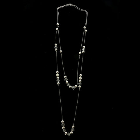 Luxury Crystal Necklace Silver/White NWOT
