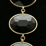 Luxury Faceted Y-Necklace Gold/Black NWOT