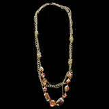 Luxury Faceted Necklace Gold/Orange NWOT