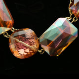 Luxury Faceted Necklace Gold/Orange NWOT