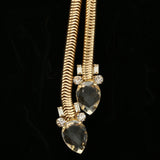 Luxury Crystal Y-Necklace Gold NWOT