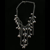 Luxury Faceted Necklace Gunmetal/Clear NWOT