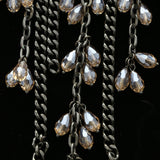 Luxury Faceted Necklace Gunmetal/Clear NWOT