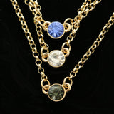 Luxury Crystal Necklace Gold/Blue NWOT