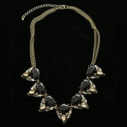 Luxury Crystal Antiqued Necklace Gold & Black NWOT