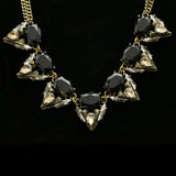 Luxury Crystal Antiqued Necklace Gold & Black NWOT