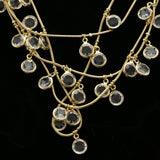 Luxury Faceted Necklace Gold/Clear NWOT