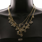 Luxury Faceted Necklace Gold/Clear NWOT