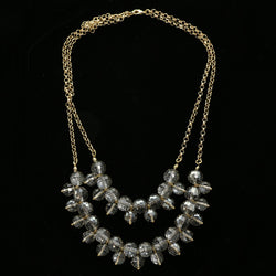 Luxury Faceted Necklace Gold/Clear NWOT