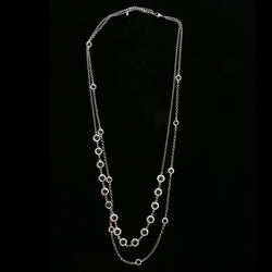Luxury Faceted Necklace Silver/Clear NWOT