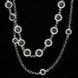 Luxury Faceted Necklace Silver/Clear NWOT