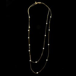 Luxury Pearl Necklace Gold/White NWOT