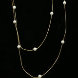 Luxury Pearl Necklace Gold/White NWOT