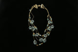 Luxury Faceted Necklace Gold/Blue NWOT