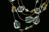 Luxury Faceted Necklace Gold/Blue NWOT