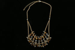 Luxury Faceted Necklace Gold/Brown NWOT