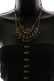 Luxury Faceted Necklace Gold/Brown NWOT