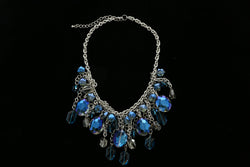 Luxury Faceted Necklace Silver/Blue NWOT