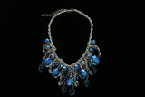 Luxury Faceted Necklace Silver/Blue NWOT