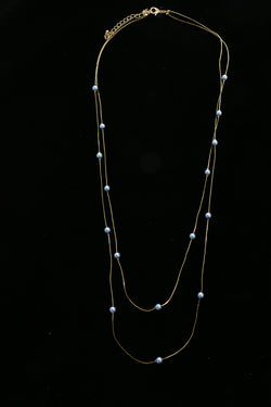 Luxury Pearl Necklace Gold/Blue NWOT