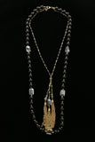 Luxury Faceted Necklace Gold/Black NWOT