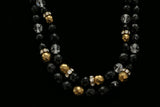 Luxury Faceted Crystal Necklace Gold & Black NWOT