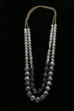 Luxury Faceted Necklace Gold/Purple NWOT