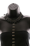 Luxury Faceted Necklace Gunmetal/Black NWOT