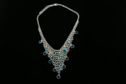 Luxury Faceted Necklace Silver/Blue NWOT