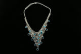 Luxury Faceted Necklace Silver/Blue NWOT