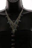 Luxury Faceted Necklace Silver/Blue NWOT