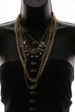 Luxury Faceted Necklace Gold/Clear NWOT