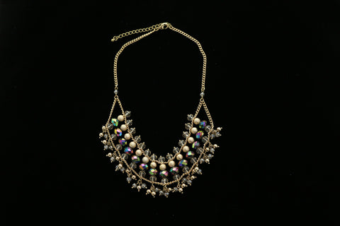 Luxury Faceted Necklace Gold NWOT