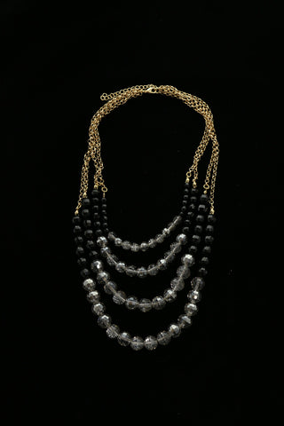 Luxury Faceted Necklace Gold/Black NWOT