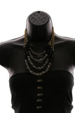 Luxury Faceted Necklace Gold/Black NWOT