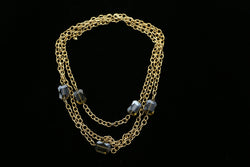 Luxury Faceted Necklace Gold/Black NWOT