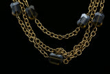 Luxury Faceted Necklace Gold/Black NWOT