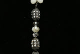 Luxury Crystal Faceted Y-Necklace Gunmetal & White NWOT