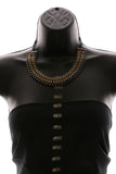 Luxury Leather Necklace Gunmetal/Brown NWOT